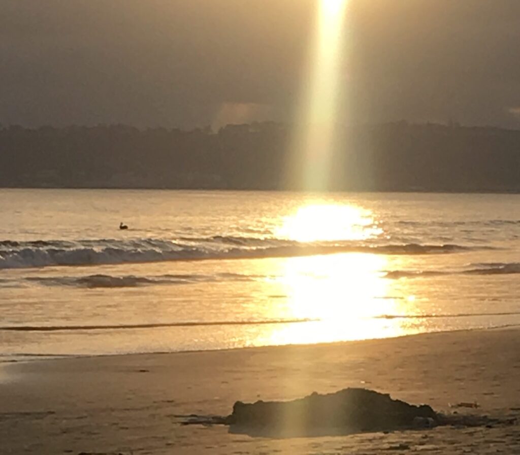 Sunset Streaming in the evening on a beach