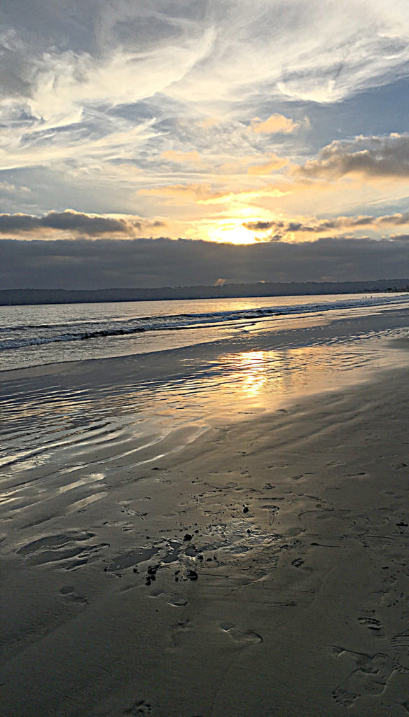 Inspiring beach sunset