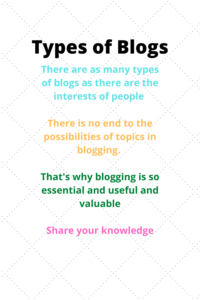 Chart of Types of Blogs